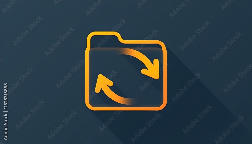 Poster folder icon with circular arrows on dark background