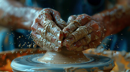 Craftsman at Work: Sculpting Clay into Beauty