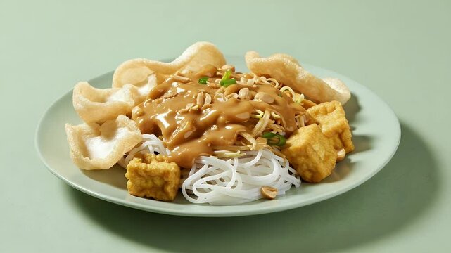 Tahu gimbal Indonesian traditional food on plate