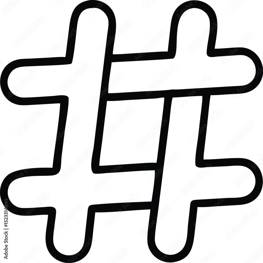 Poster black silhouette hash icon design for web interface and modern communication