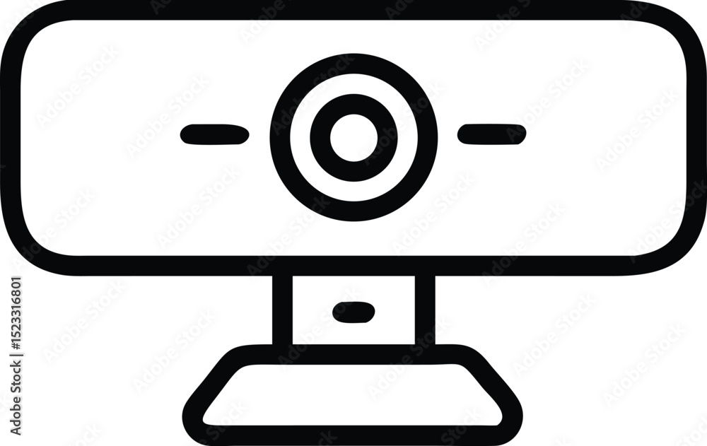 Poster black webcam outline icon design representing web camera device vector