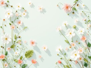 Naklejka premium Springtime Floral Design with Soft Shadowing