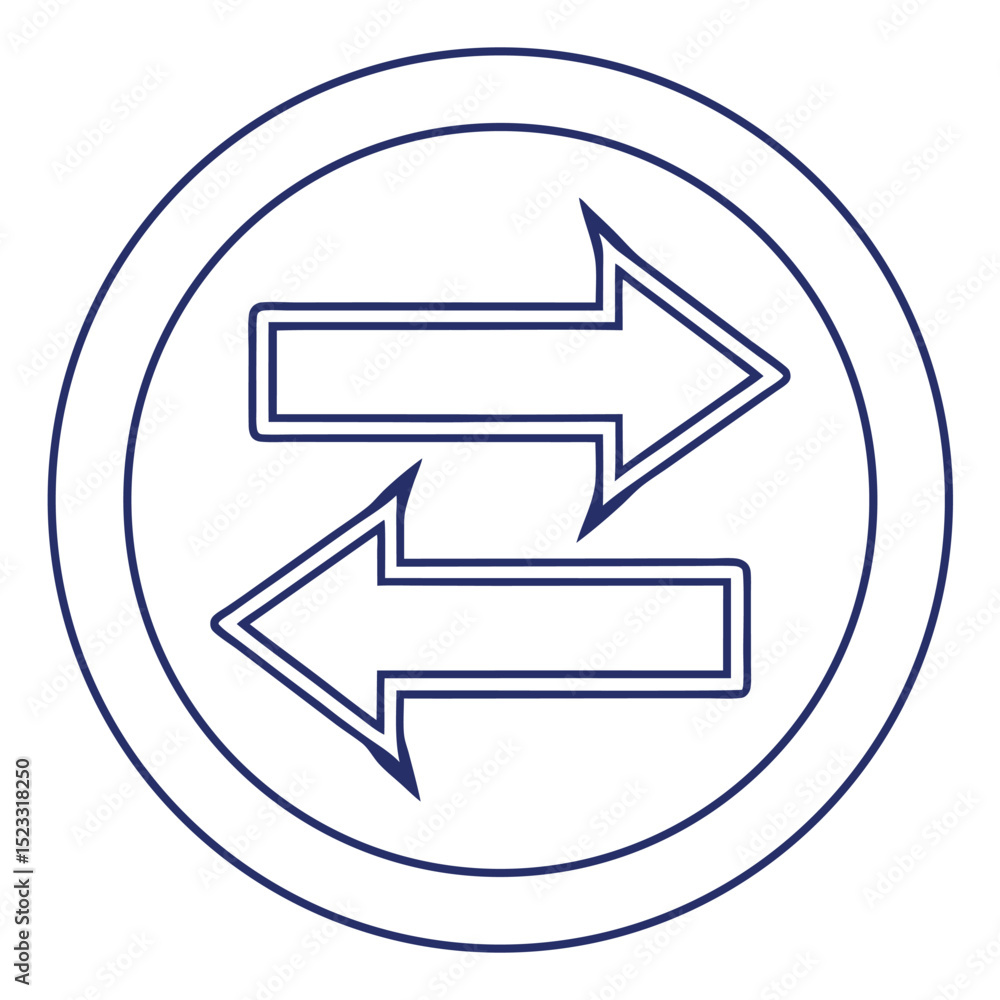 Poster circular arrow icon design illustrating directional changes and process flow