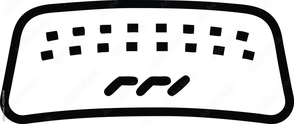 Fototapete clean outline of a black keyboard design for technology and digital concepts