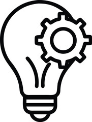 Creative idea concept illustrated with a light bulb and gear silhouette vector