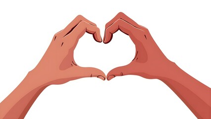 Obraz premium Hand Illustration of Fingers Forming a Heart Shape