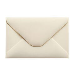 Blank cream-colored envelope isolated on tranparent background.