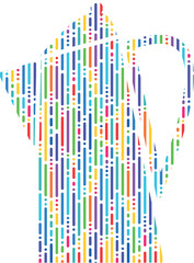 Obraz premium colored teapot in the form of lgbt abstraction, electric kettle icon