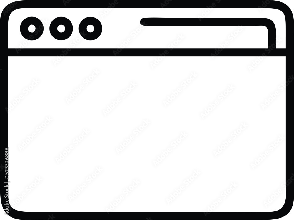Poster minimalistic black silhouette design representing a website window icon