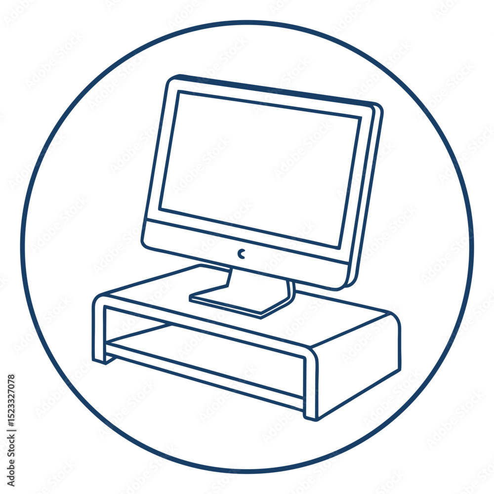 Fototapete Modern computer monitor and desk in a simple minimalist design for business concepts