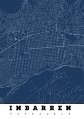 Inbareen City Highway Map Blueprint – Minimal Poster Design