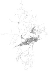 Fototapeta premium Inbarren Highways: Monochromatic Vector