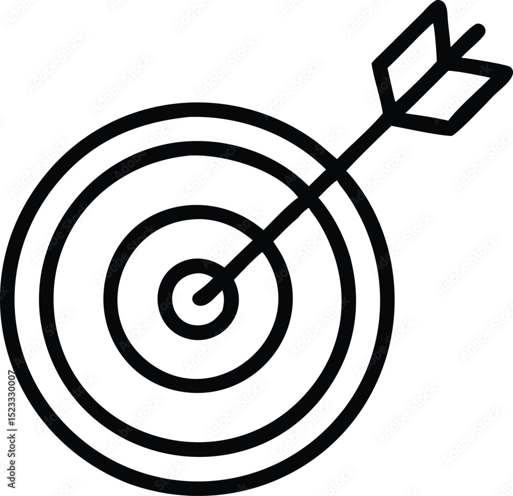 Poster retargeting concept visualized by black silhouette of target with circular arrow vector