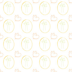 Soft Paws and Petals Aesthetic Pattern