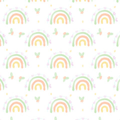 Pastel Rainbow Garden Aesthetic Pattern