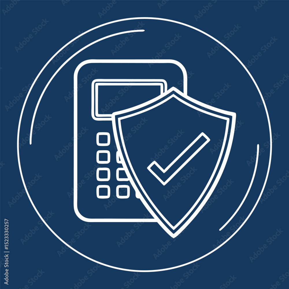 Poster secure financial calculator symbol representing safe and protected online transactions