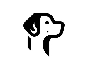 Minimalist dog illustration icon for graphic design