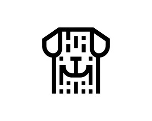 Creative dog symbol in flat vector art