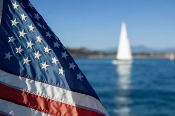 american flag on the sea © JPVSPHOTO