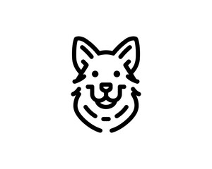 Simple dog icon vector for business branding