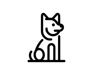 Dog icon silhouette in bold vector style