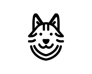 Black and white dog symbol for logos