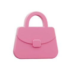 3D Render Of Pink Handbag Accessory Fashion Style with Shiny Design