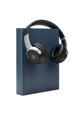 3D Rendering Headphones And Book On Transparent Background Isolated