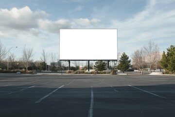Detailed Image of Empty Billboard on Parking Lot