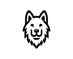 Dog logo silhouette in clean vector format