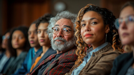 Fototapeta premium Intense Deliberation: Diverse Jury Deciding Verdict