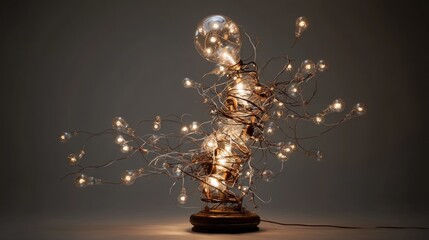 Abstract glass light sculpture