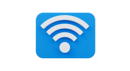 3d Illustration of Wifi Connection Signal Icon on Blue Background