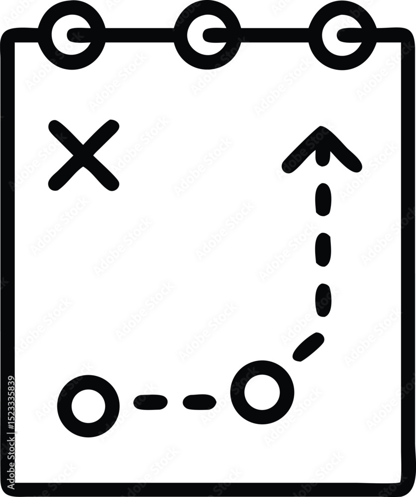 Poster sleek black outline icon representing a schedule design element with transparency