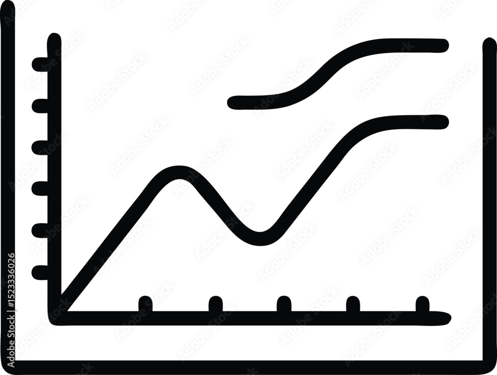 Poster sleek black silhouette of a detailed graph with transparent background element
