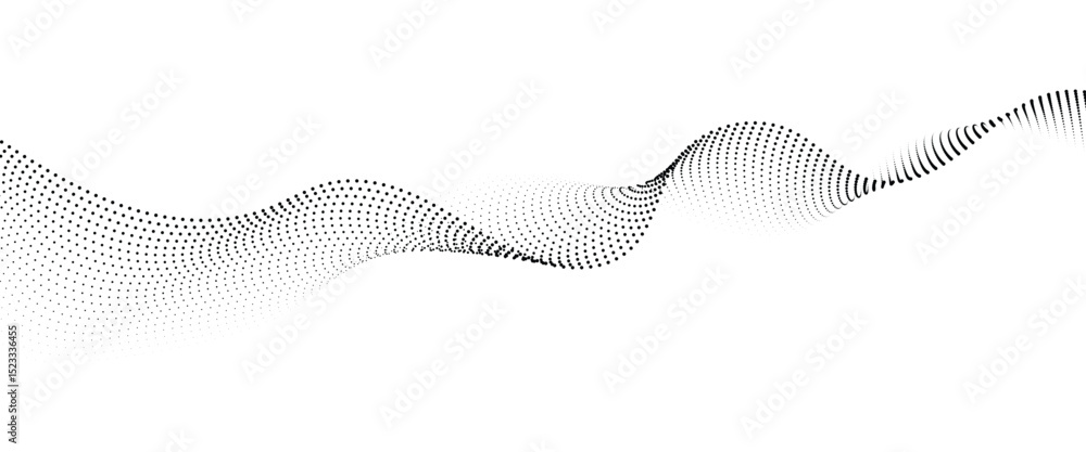 Leinwandbilder Flowing Dot Wave halftone gradient pattern on transparent background	