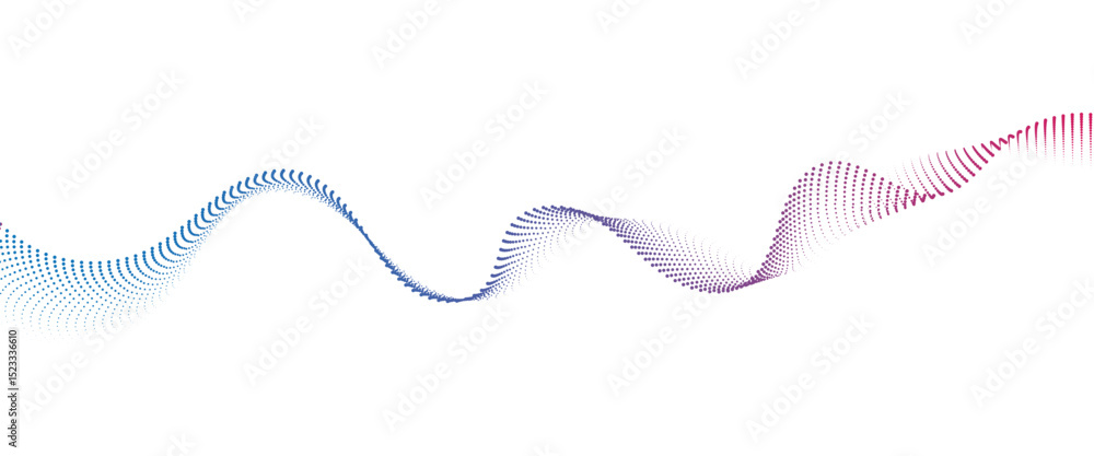 Leinwandbilder Flowing Dot Wave halftone gradient pattern on transparent background	