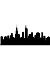 Naklejka premium Abstract Skyline Illustration Silhouette Night Scene Cityscape Backdrop