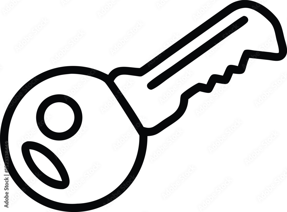 Poster transparent black outline icon design depicting a public key for security and encryption
