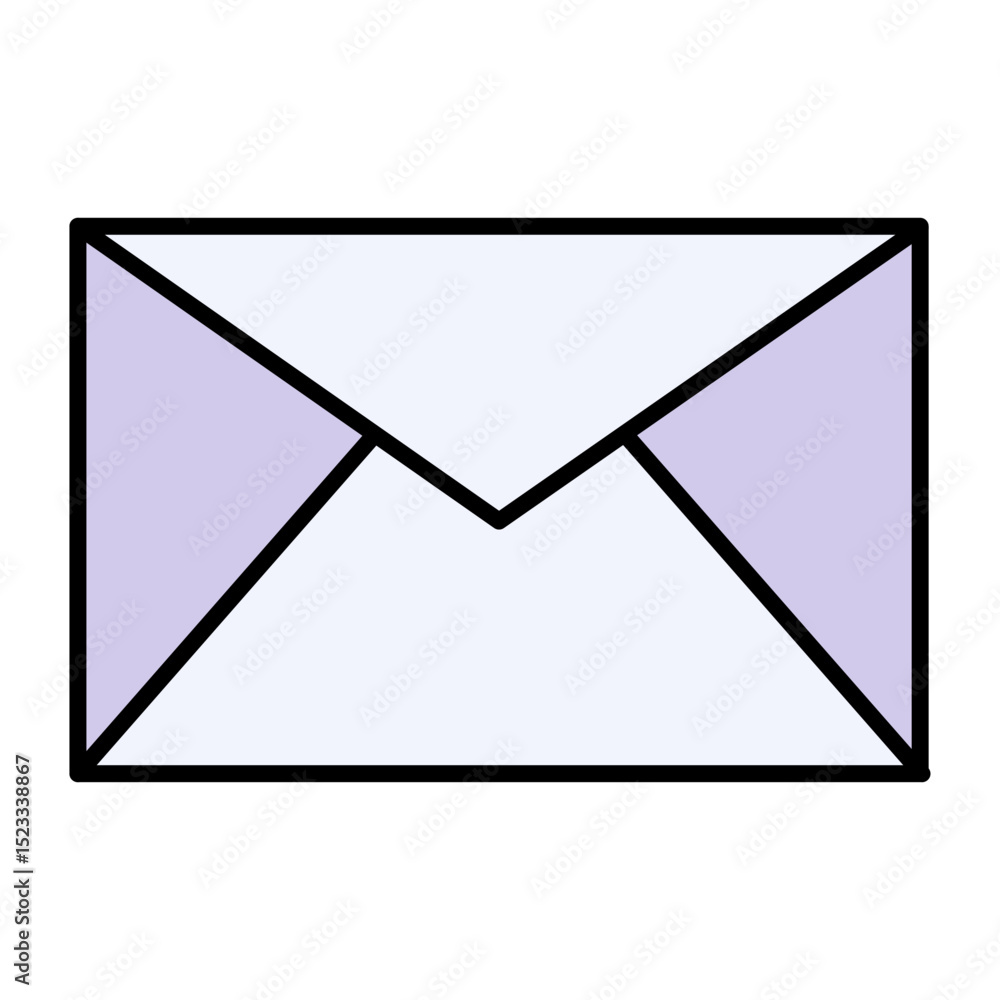 Poster email envelope icon for digital communication, inbox messages, and online correspondence - modern fl