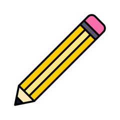 Pencil Icon for Writing, Drawing, Education, and Creative Content Creation - Modern Flat Vector Design for Editing and School Supplies