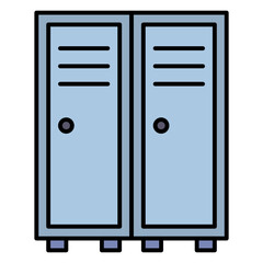 Locker Cabinet Icon for School, Gym, Office Storage, and Personal Security - Modern Flat Vector Design for Organization and Belongings Safety