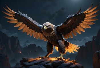Fototapeta premium 3d model golden eagle