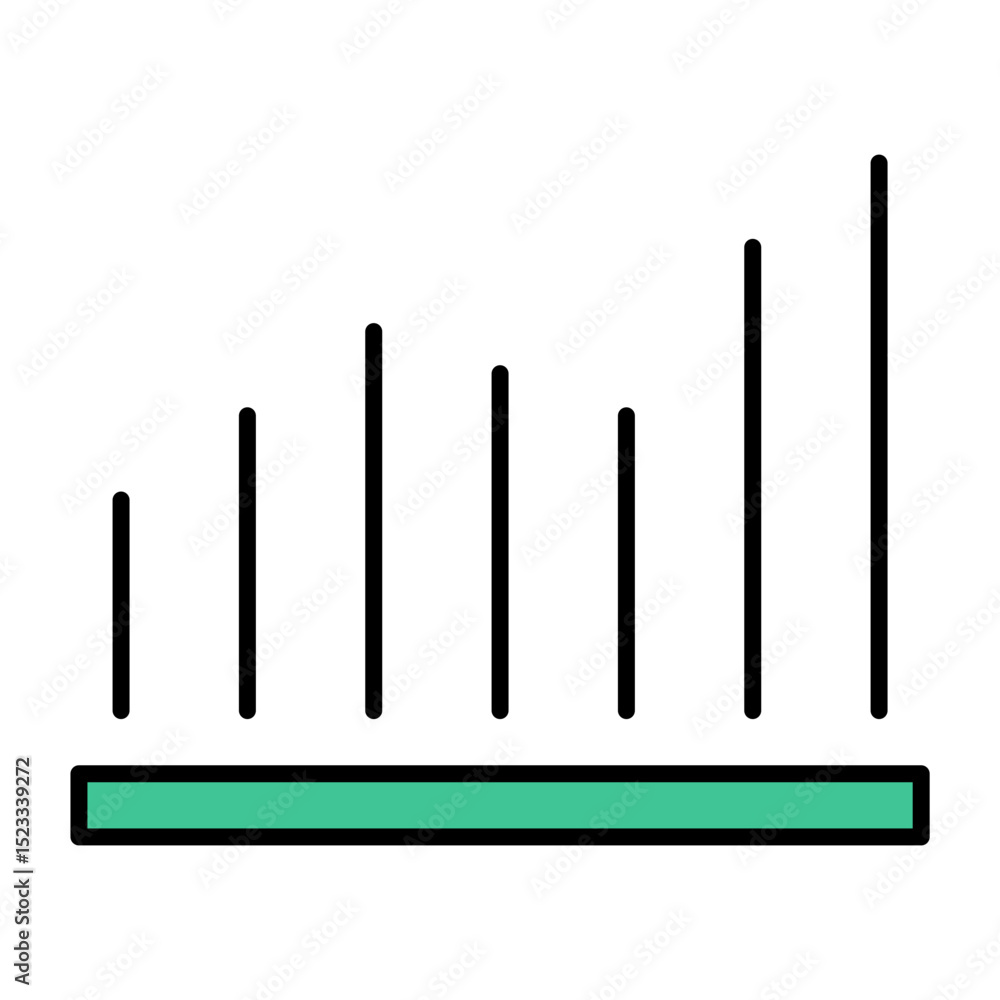 Poster audio sound waves equalizer music spectrum icon vector volume level bar graph outline filled flat de