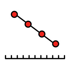 Declining Trend Line Graph Icon Vector Data Analysis Statistics Chart Progress Downward Business Performance Symbol Filled Outline