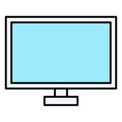 Computer Monitor Display Screen Icon Vector Desktop Device Technology Outline Filled Flat Design Symbol Isolated