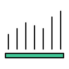Audio Sound Waves Equalizer Music Spectrum Icon Vector Volume Level Bar Graph Outline Filled Flat Design Symbol Isolated