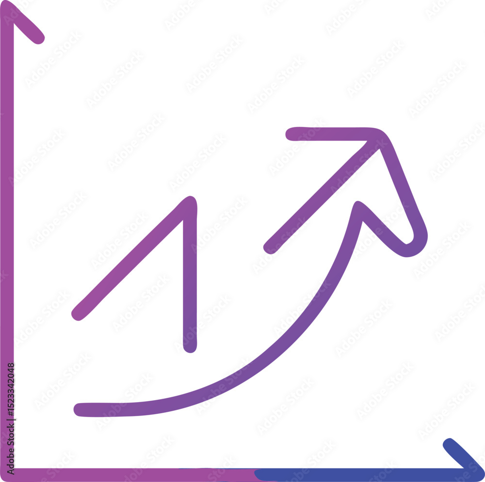 Poster abstract ascending graph with arrow indicating growth and business progress