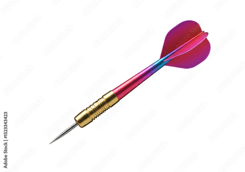 Poster illustration of rainbow gradient dart for target accuracy precision game