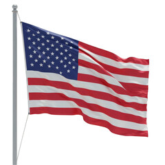 Fototapeta premium Illustration of American Flag Stars and Stripes Waving in The Wind